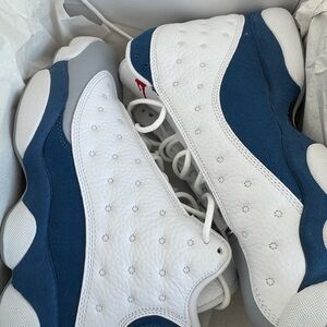 Air Jordan Retro 13 White and Blue Sneakers